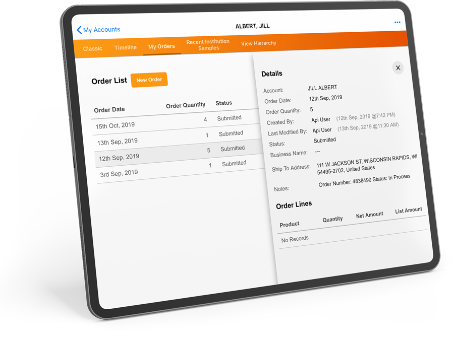 Veeva-App für Materialbestellungen Veeva-App für Materialbestellungen