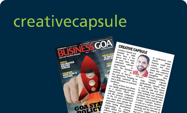 Creative Capsule listed as a Leading IT company in the Nov 2021 edition of Business Goa magazine